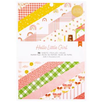 American Crafts - Designpapier "Hello Little Girl" Paper Pack 6x8 Inch - 36 Bogen