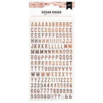 American Crafts - Aufkleber "Cedar House" Puffy Alpha Sticker