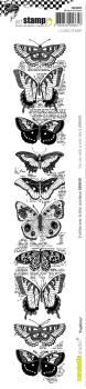 Carabelle Studio - Gummistempel "Edge Papillons" Cling Stamp Art XXL 