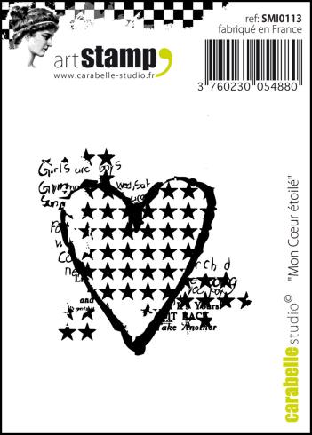 Carabelle Studio - Gummistempel "Mon Coeur Etoile" Cling Stamp Art