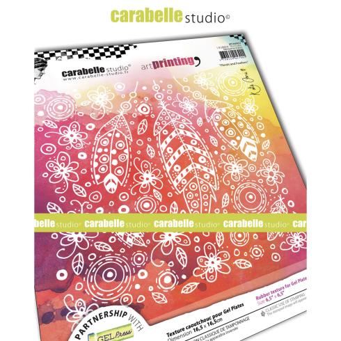 Carabelle Studio - Druckplatte "Carré Florals and Feathers" Art Printing