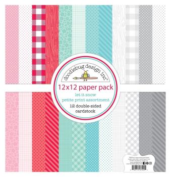 Doodlebug Design - Designpapier "Let It Snow " Paper Pack 12x12 Inch - 12 Bogen