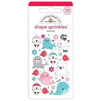 Doodlebug Design - Epoxy Sticker "Polar Pals" Shape Sprinkles