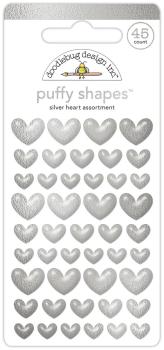 Doodlebug Design - Aufkleber "Silver Heart" Puffy Shapes Sticker