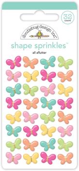 Doodlebug Design - Epoxy Sticker "All Aflutter" Shape Sprinkles