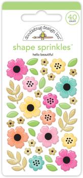 Doodlebug Design - Epoxy Sticker "Hello Beautiful" Shape Sprinkles