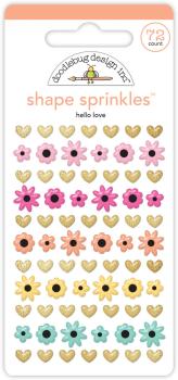 Doodlebug Design - Epoxy Sticker "Hello Love" Shape Sprinkles