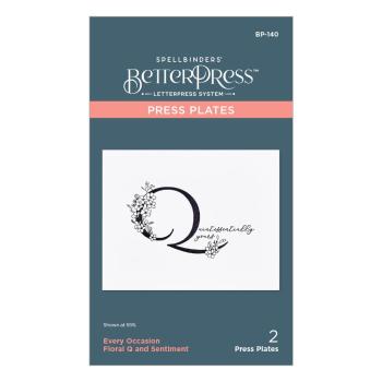Spellbinders - Buchdrucktechnik "Every Occasion Floral Q and Sentiment" Press Plate