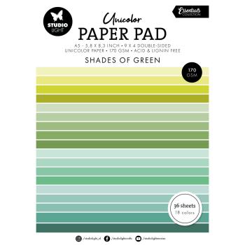 Studio Light - Cardstock "Shades Of Green" Paper Pad A5 - 36 Bogen 