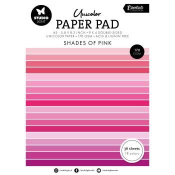 Studio Light - Cardstock "Shades Of Pink" Paper Pad A5 - 36 Bogen 