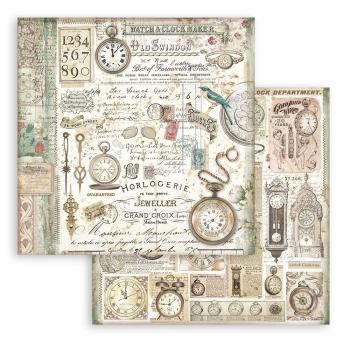 Stamperia - Designpapier "Clocks" Paper Sheets 12x12 Inch - 10 Bogen