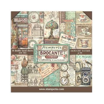 Stamperia - Designpapier "Brocante Antiques" Paper Pack 8x8 Inch - 10 Bogen