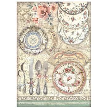 Stamperia - Decopatch Papier "Ceramic Plates" Decoupage A4 - 6 Bogen 