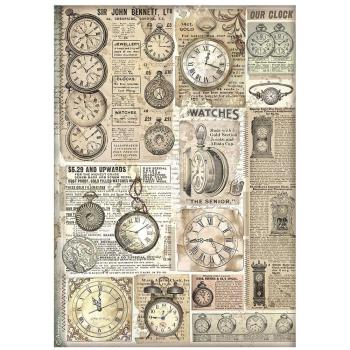 Stamperia - Decopatch Papier "Clocks" Decoupage A4 - 6 Bogen  