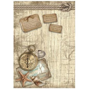 Stamperia - Decopatch Papier "Compass" Decoupage A4 - 6 Bogen 