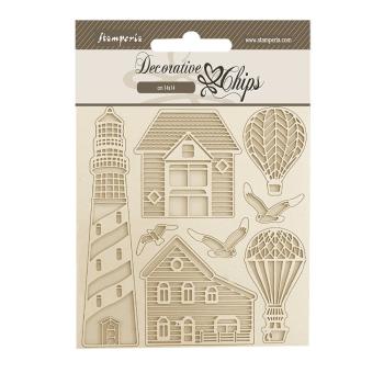Stamperia - Holzteile 14x14 cm "Lighthouse" Decorative Chips
