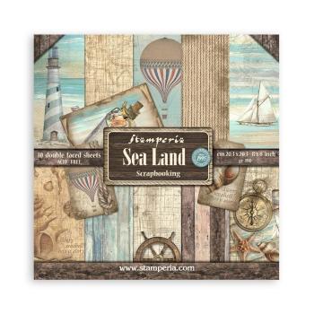 Stamperia - Designpapier "Sea Land" Paper Pack 8x8 Inch - 10 Bogen