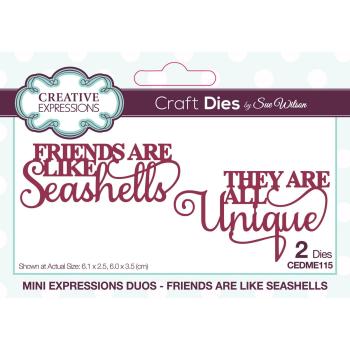 Creative Expressions - Stanzschablone "Friends Are Like Seashells" Expressions Duos Dies Mini Design by Sue Wilson