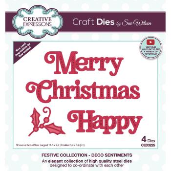 Creative Expressions - Stanzschablone "Festive Collection Deco sentiments" Craft Dies Design by Sue Wilson