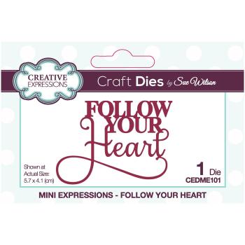 Creative Expressions - Stanzschablone "Follow your heart" Dies Mini Design by Sue Wilson