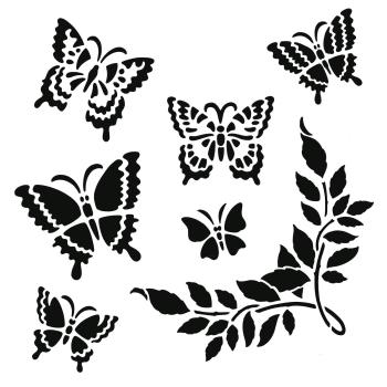 Creative Expressions - Schablone "Graceful Butterflies" Stencil 7x7 Inch