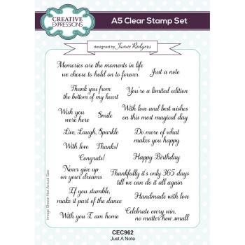 Creative Expressions - Stempelset "Just a note" Clear Stamps 21x14,8cm Design by Jamie Rodgers
