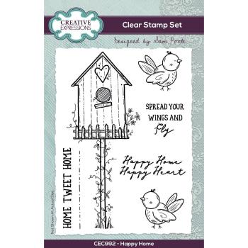 Creative Expressions - Stempelset "Happy Home" Clear Stamps 15,14x10,16cm Design by Sam Poole