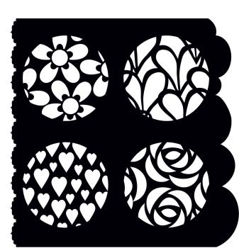 Creative Expressions - Schablone "Hearts & Flowers" Stencil 7x7 Inch