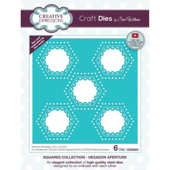 Creative Expressions - Stanzschablone "Squares Collection Hexagon aperture" Craft Dies Design by Sue Wilson