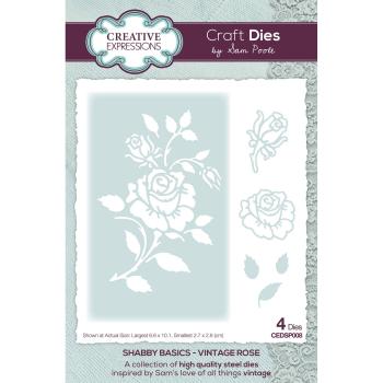 Creative Expressions - Stanzschablone "Shabby Basics Vintage rose" Craft Dies Design by Sam Poole