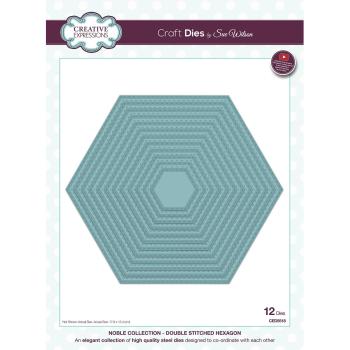 Creative Expressions - Stanzschablone "double stitched hexagon" Craft Dies Design by Sue Wilson