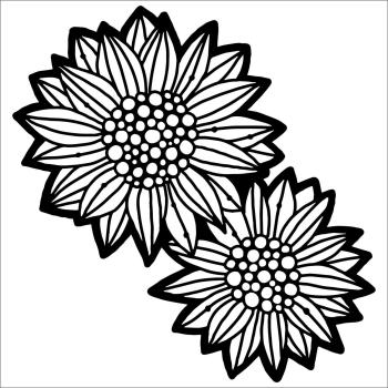 The Crafters Workshop - Schablone 30,5x30,5cm "Wild Sunflowers" Stencil