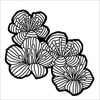 The Crafters Workshop - Schablone 30,5x30,5cm "Hawthorn Flowers" Stencil