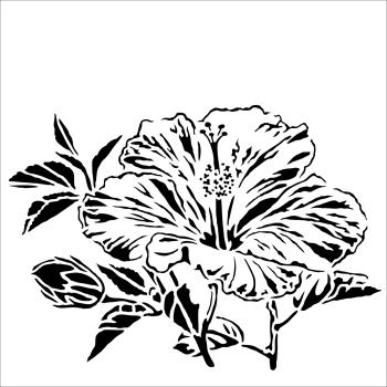 The Crafters Workshop - Schablone 30,5x30,5cm "Hibiscus" Stencil