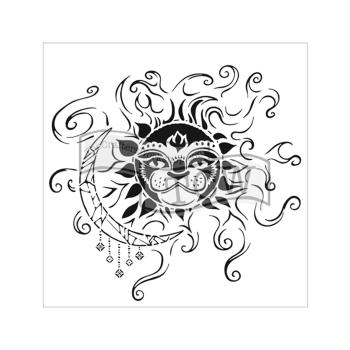 The Crafters Workshop - Schablone 15x15cm "Sun And Moon" Template