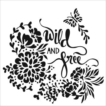 The Crafters Workshop - Schablone 30x30cm "Wild And Free" Template