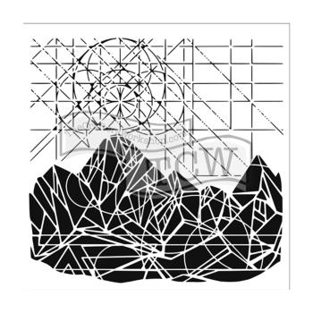 The Crafters Workshop - Schablone 30x30cm "Geo Landscape" Template