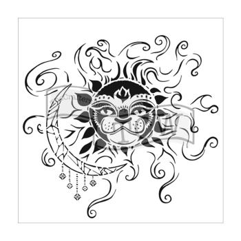 The Crafters Workshop - Schablone 30x30cm "Sun And Moon" Template