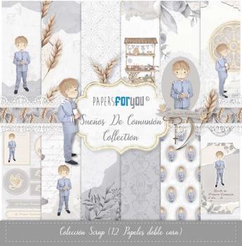 Papers For You - Designpapier "Sueños De Comunión Niño Rubio" Scrap Paper Pack 30,5 x 32 cm - 12 Bogen