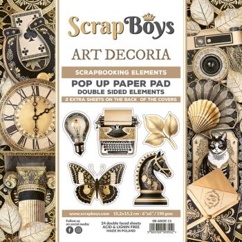 ScrapBoys - Stanzteile "Art Decoria" Pop Up Paper Pack 6x6 Inch - 24 Bogen