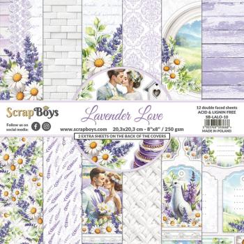 ScrapBoys - Designpapier "Lavender Love" Paper Pack 8x8 Inch - 12 Bogen