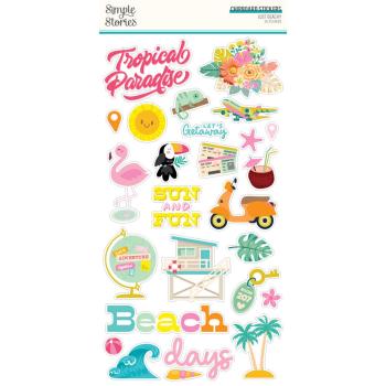 Simple Stories - Aufkleber "Just Beachy" Chipboard Sticker 