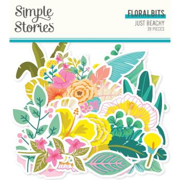 Simple Stories - Stanzteile "Just Beachy" Floral Bits & Pieces 