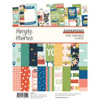 Simple Stories - Designpapier "Pack Your Bags" Paper Pack 6x8 Inch - 24 Bogen