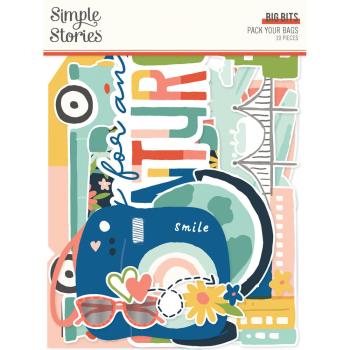 Simple Stories - Stanzteile "Pack Your Bags" Big Bits & Pieces 