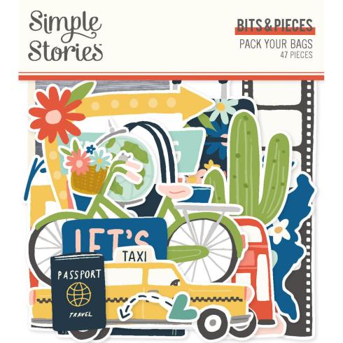 Simple Stories - Stanzteile "Pack Your Bags" Bits & Pieces 