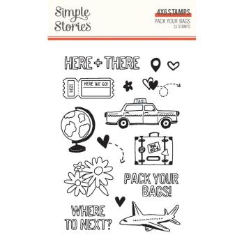 Simple Stories - Stempelset "Pack Your Bags" Clear Stamps 