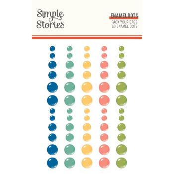 Simple Stories - Enamel Dots "Pack Your Bags" 60 Stück 