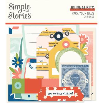 Simple Stories - Stanzteile "Pack Your Bags" Journal Bits & Pieces 
