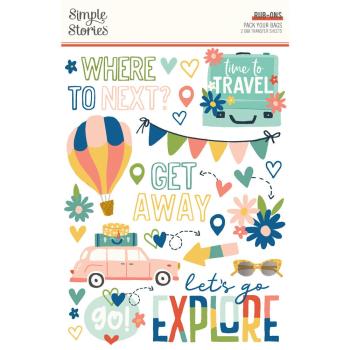 Simple Stories - Transfer Sticker "Pack Your Bags" Rub Ons